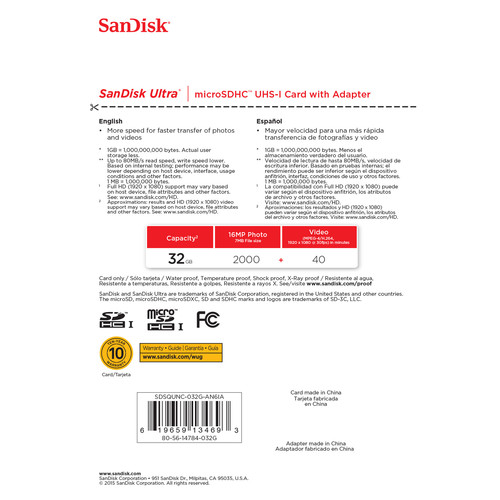 SanDisk 32GB Ultra UHS-I microSDHC Memory Card (Class 10) - Image 6