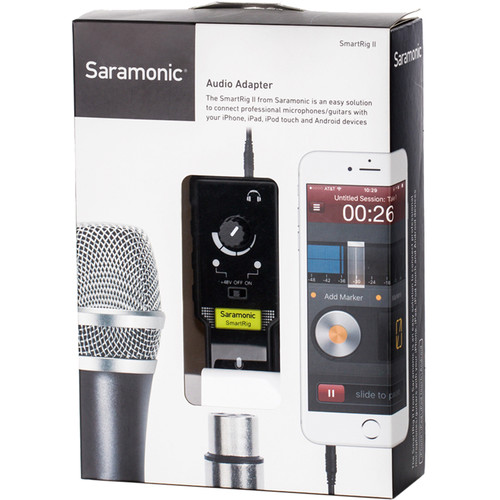 thumbnail image 2 of Saramonic Smartrig II XLR Microphone & Guitar Adapter - Phantom Power Preamp For Smartphones 2 of 5