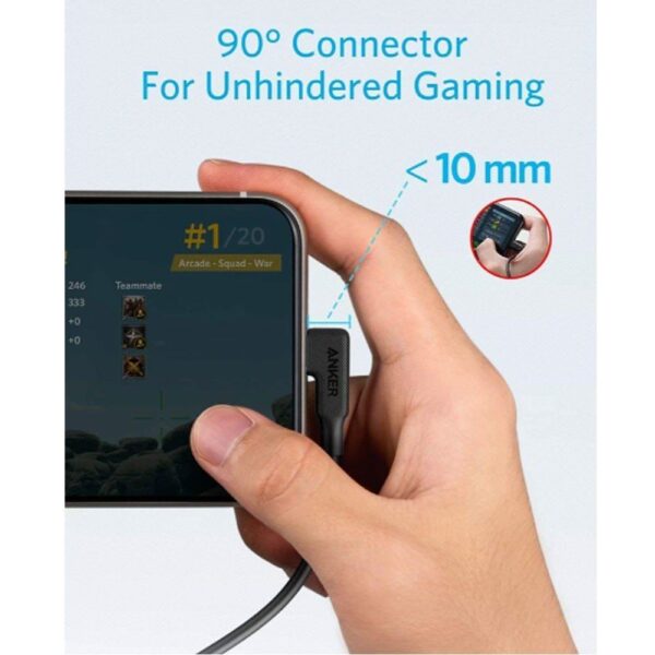 Anker USB-C to 90 Degree Angle Lightning Cable 6ft- Black Iteration - Image 2