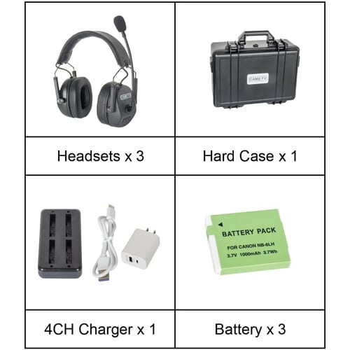CAME-TV Kuminik8 Full-Duplex Wireless DECT Intercom System With 3 Dual-Ear Headsets - Image 2