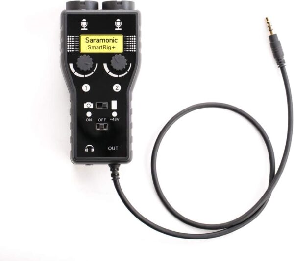 Saramonic SmartRig+ 2-Channel XLR-3.5mm Microphone Audio Mixer with Phantom Power Preamp Guitar Interface - Image 2