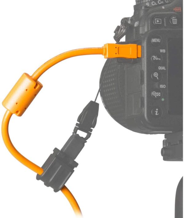 Tether Tools TetherPro USB 2.0 to Mini-B 8-Pin Cable- (4.6m)- High-Visibility Orange - Image 6