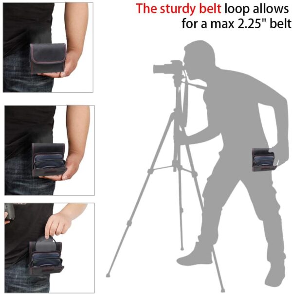Filter Case- 2PCS 3-Pocket Camera Lens Filter Carry Case - Image 3