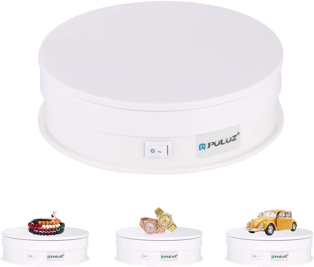 PULUZ 15cm USB Electric Rotating Turntable Display Stand Video Shooting Props Turntable for Photography- Load 5kg(White)