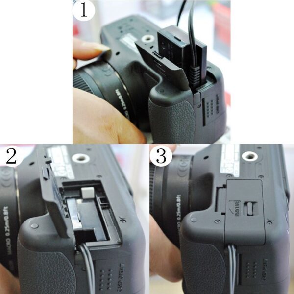 Generic Charger Kit for Canon Cameras - Gonine ACK-E8 AC Power Adapter Plus DR-E8 DC Coupler - Image 2