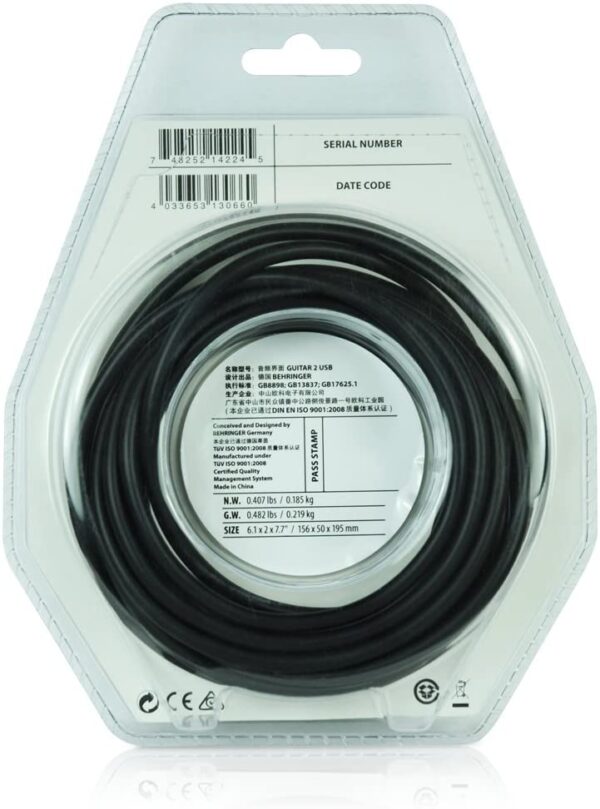 BEHRINGER Guitar USB Interface- Black (GUITAR2USB) - Image 4