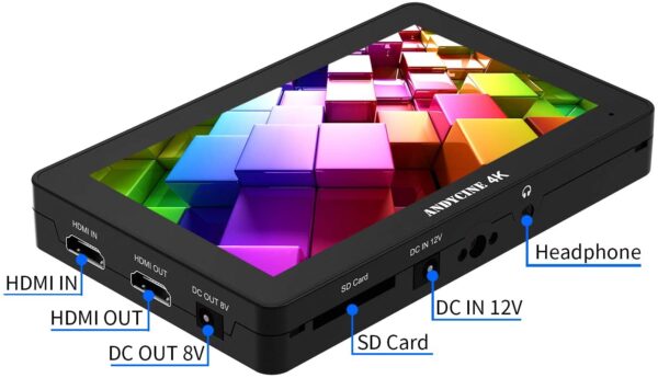 ⁦ANDYCINE A6 Plus 5.5inch Touch IPS 1920X1080 4K HDMI Camera Monitor 3D Lut,Waveform, Camera Video Field Monitor⁩ - الصورة ⁦6⁩