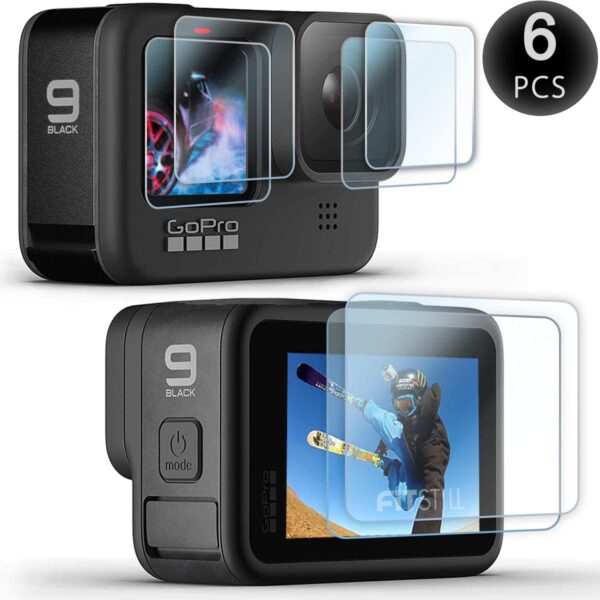 FitStill Silicone Sleeve Case for Hero 10- 9 Black- Battery Side Cover- Lens- Caps- Screen Protectors- Lanyard Accessories Kit - Image 5