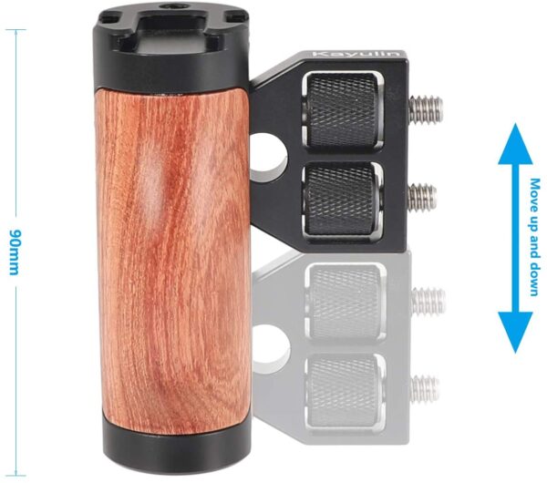 Kayulin Wooden Handle Grip for Camera Shooting Accessories with Cold Shoe Mount - Image 3