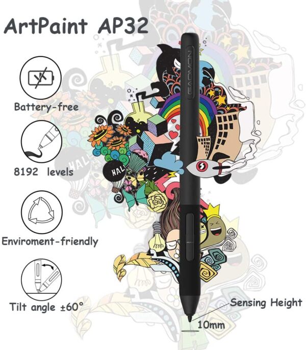 GAOMON M10K PRO 10 x 6.25 Inches Art Digital Graphic Tablet. - Image 2
