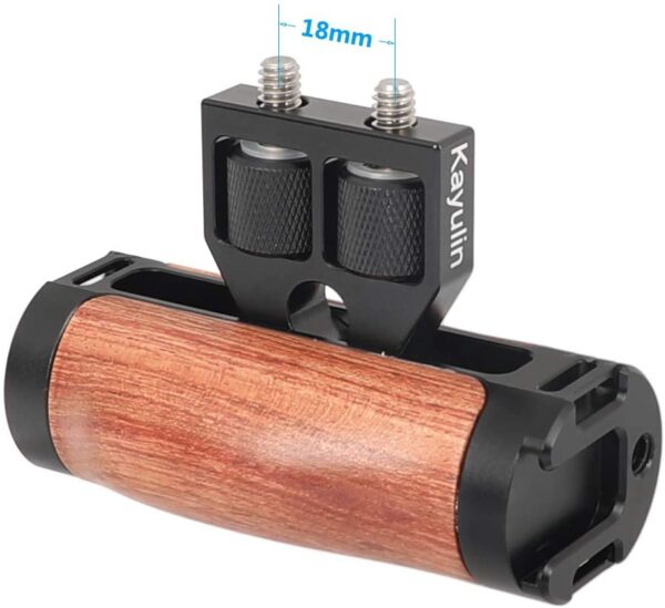 Kayulin Wooden Handle Grip for Camera Shooting Accessories with Cold Shoe Mount - Image 5