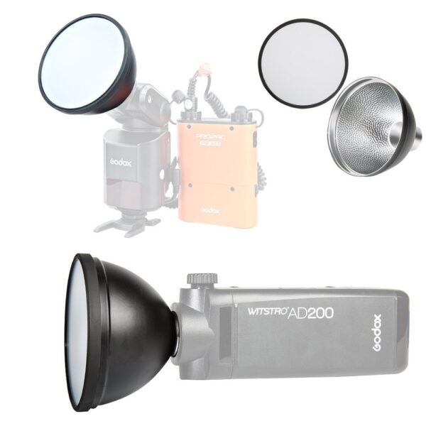 ⁦Godox AD-S2 Standard Reflector with Soft Diffuser for Godox AD200 AD180 AD360 AD360II Flashes⁩ - الصورة ⁦6⁩
