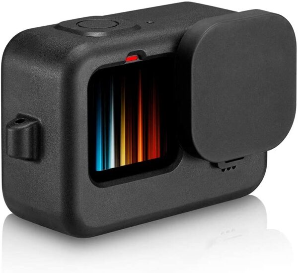 FitStill Silicone Sleeve Case for Hero 10- 9 Black- Battery Side Cover- Lens- Caps- Screen Protectors- Lanyard Accessories Kit - Image 3