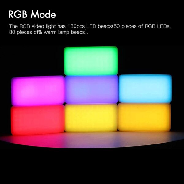 Andoer RGB LED Video Light- Portable Built-in Rechargeable Battery LED Camera Light 18 Light Effects - Image 3