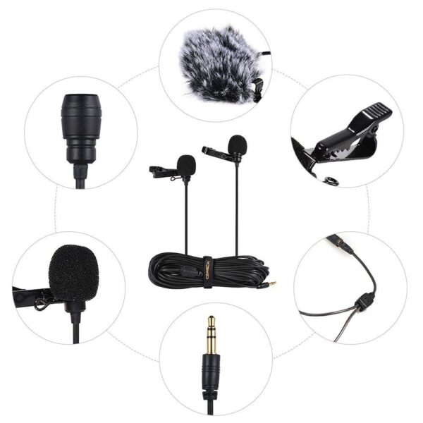 Comica CVM-D02 Dual-head Lavalier Microphone Clip-on mini Omnidirectional Condenser mic interview microphone - Image 5