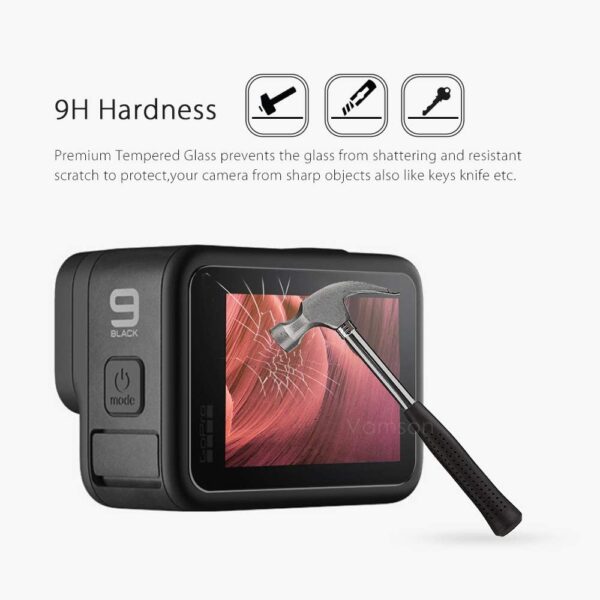 FitStill Silicone Sleeve Case for Hero 10- 9 Black- Battery Side Cover- Lens- Caps- Screen Protectors- Lanyard Accessories Kit - Image 6