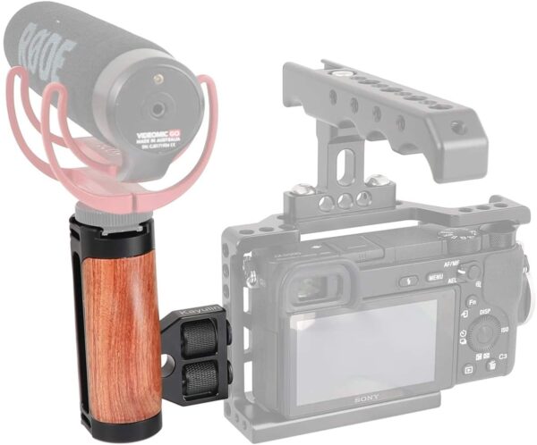 Kayulin Wooden Handle Grip for Camera Shooting Accessories with Cold Shoe Mount - Image 4