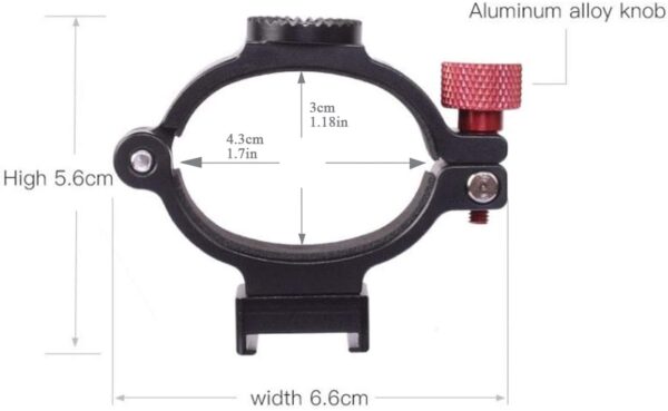 Ring Clamp Adapter for DJI OM4- OSMO Mobile 3- Gimbal Mic Mount Extension Bar with Cold Shoe 1-4inch Thread - Image 6