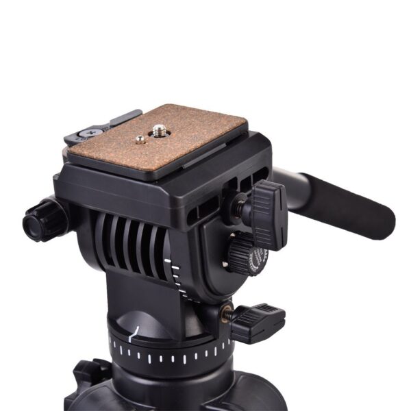Kingjoy VT-1500 (166cm) Camera Video Tripod Aluminum Alloy with Fluid Drag Pan Tilt Head - Image 4