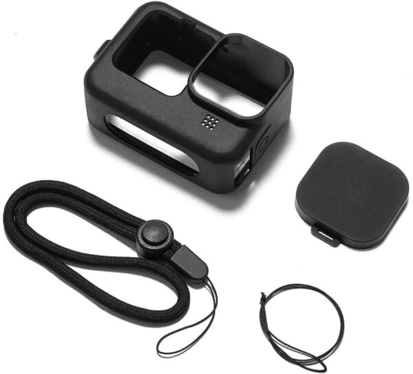 FitStill Silicone Sleeve Case for Hero 10- 9 Black- Battery Side Cover- Lens- Caps- Screen Protectors- Lanyard Accessories Kit - Image 4