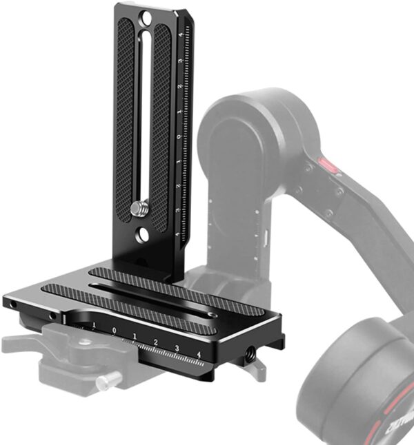 AFFVO L Bracket Vertical Plate Support Holder for Zhiyun Weebill-Weebill S-Crane 2-Crane 3-3S and Video Cameras- Left and Right Switchable - Image 2