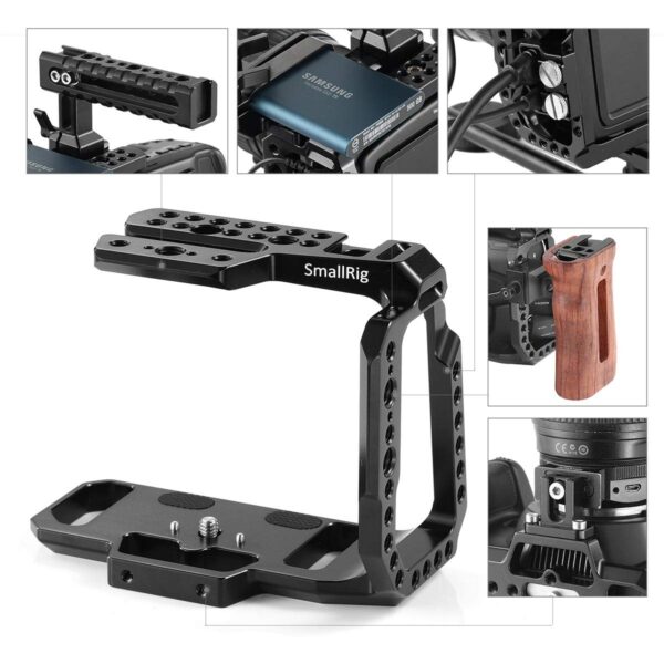 SMALLRIG BMPCC 4K Half Cage - Half Cage with Anti-Twist Mechanism and Built-in NATO Rails - 2254 - Image 2