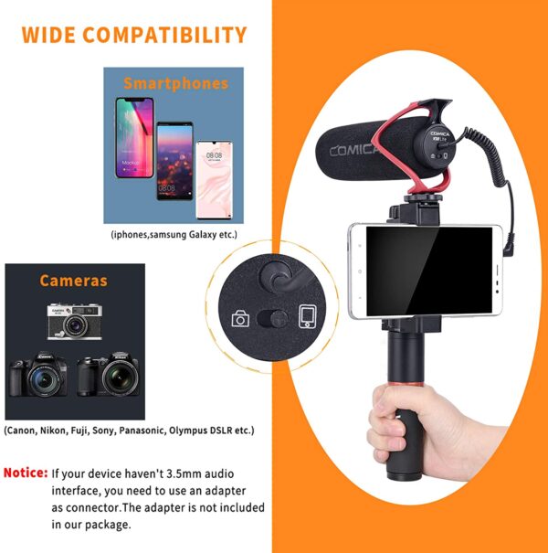 Comica CVM-V30 LITE Video Microphone Super-Cardioid Condenser On-Camera Shotgun Microphone - Image 5