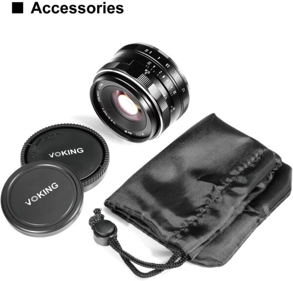 ⁦Voking 35mm F1.7 Manual Focus Lens for Micro MFT Panasonic and Olympus Digital Mirrorless Cameras⁩ - الصورة ⁦5⁩