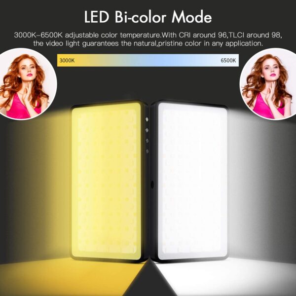 Andoer RGB LED Video Light- Portable Built-in Rechargeable Battery LED Camera Light 18 Light Effects - Image 2