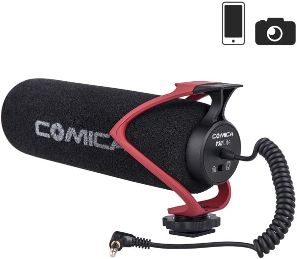 Comica CVM-V30 LITE Video Microphone Super-Cardioid Condenser On-Camera Shotgun Microphone