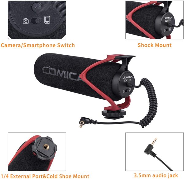 Comica CVM-V30 LITE Video Microphone Super-Cardioid Condenser On-Camera Shotgun Microphone - Image 4