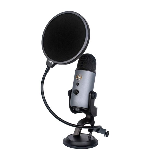 Dragonpad USA 6inch Microphone Studio Pop Filter with Clamp – Black - Image 2