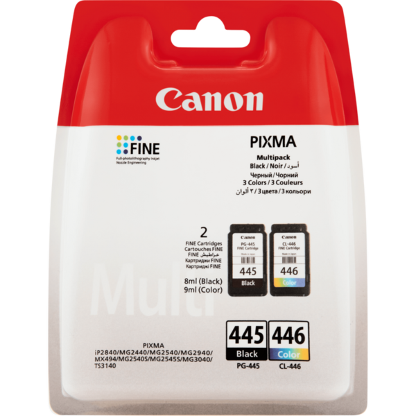 Canon PG-445-CL-446 BK-C-M-Y Ink Cartridge Multipack