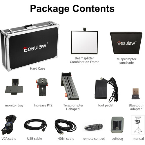 Desview T22 Teleprompter Set with 21.5 Self-Reversing Monitor - الصورة 2