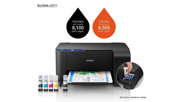 EPSON EcoTank L3111 A4 Colour All-in-one Multifunction Printer - Image 4
