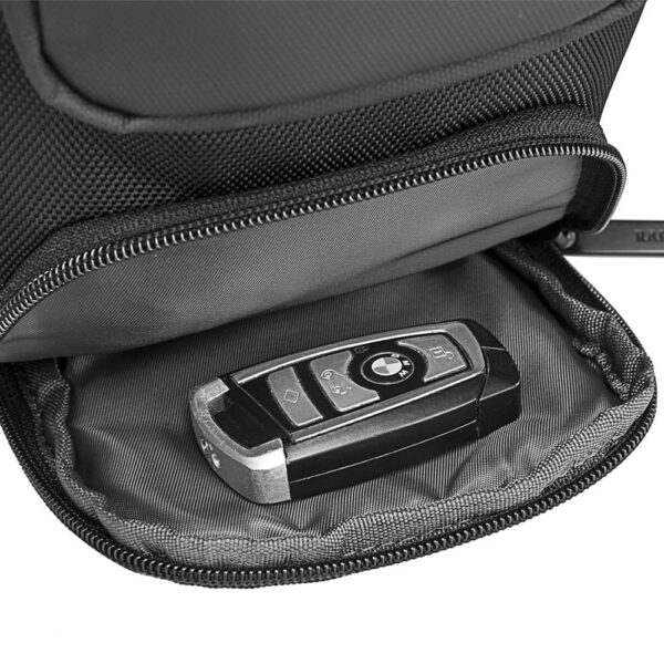 ⁦RAHALA 7086 Men Multifunction Waterproof Crossbody Shoulder Backpack- Black⁩ - الصورة ⁦11⁩
