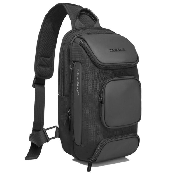RAHALA 7086 Men Multifunction Waterproof Crossbody Shoulder Backpack- Black