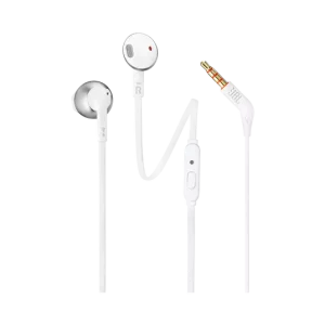 JBL T205 Earbud Headphones - Chrome