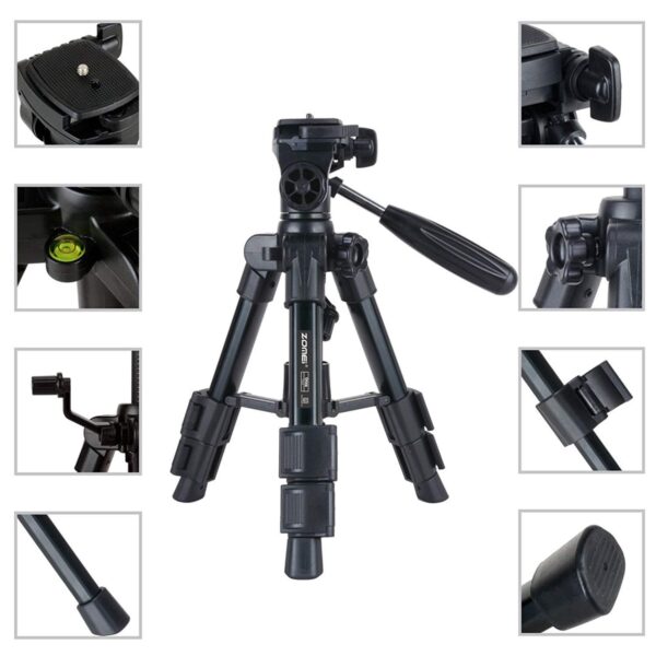 ⁦JMARY KP-2203 Professional Aluminium Alloy Tripod Stand with 3-Way Swivel Pan Head for All DSLR Cameras Specially Designed⁩ - الصورة ⁦4⁩