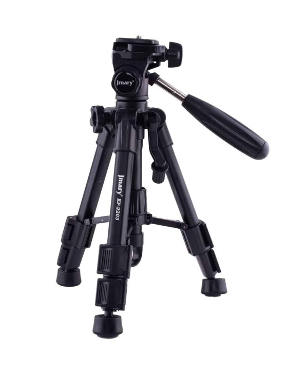 JMARY KP-2203 Professional Aluminium Alloy Tripod Stand with 3-Way Swivel Pan Head for All DSLR Cameras Specially Designed