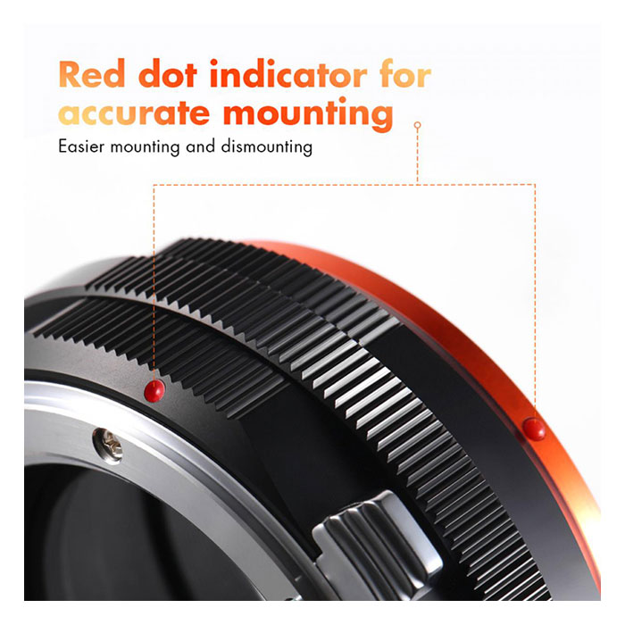 K&F M18105 Nikon (G)-NEX PRO high precision lens adapter {Orange} - Image 4