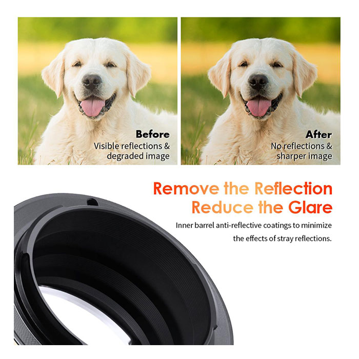 K&F M18105 Nikon (G)-NEX PRO high precision lens adapter {Orange} - Image 5