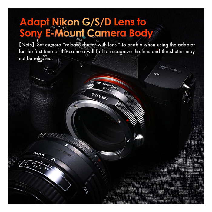 K&F M18105 Nikon (G)-NEX PRO high precision lens adapter {Orange} - Image 6