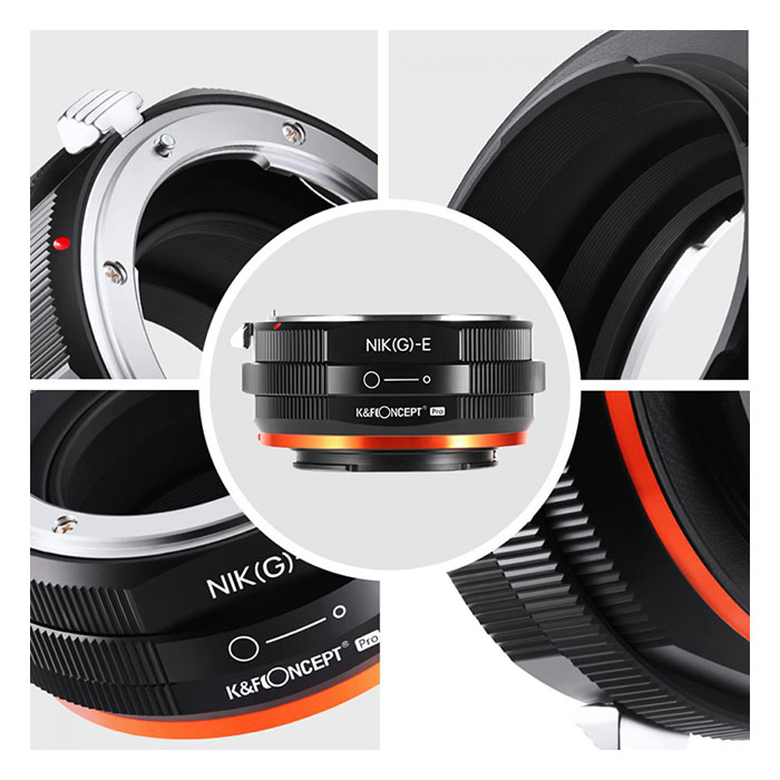 K&F M18105 Nikon (G)-NEX PRO high precision lens adapter {Orange} - Image 8
