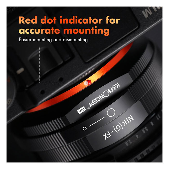 K&F M18115 Nikon G-FX PRO high precision lens adapter {Orange} - Image 7