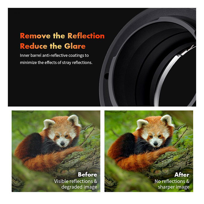 K&F M18115 Nikon G-FX PRO high precision lens adapter {Orange} - Image 4