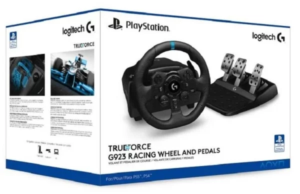 ⁦Logitech G923 TRUEFORCE Sim Racing Wheel and Pedals for PC- PS4 & PS5⁩ - الصورة ⁦8⁩