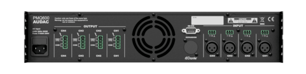 AUDAC PMQ600 WAVEDYNAMICS™ QUAD-CHANNEL 100V POWER AMPLIFIER - Image 3
