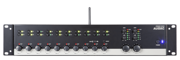 AUDAC Two Zone 10-Channel Stereo Preamplifier PRE220 Black