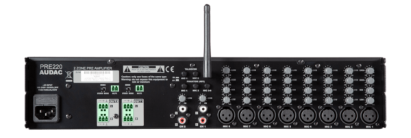 AUDAC Two Zone 10-Channel Stereo Preamplifier PRE220 Black - Image 2